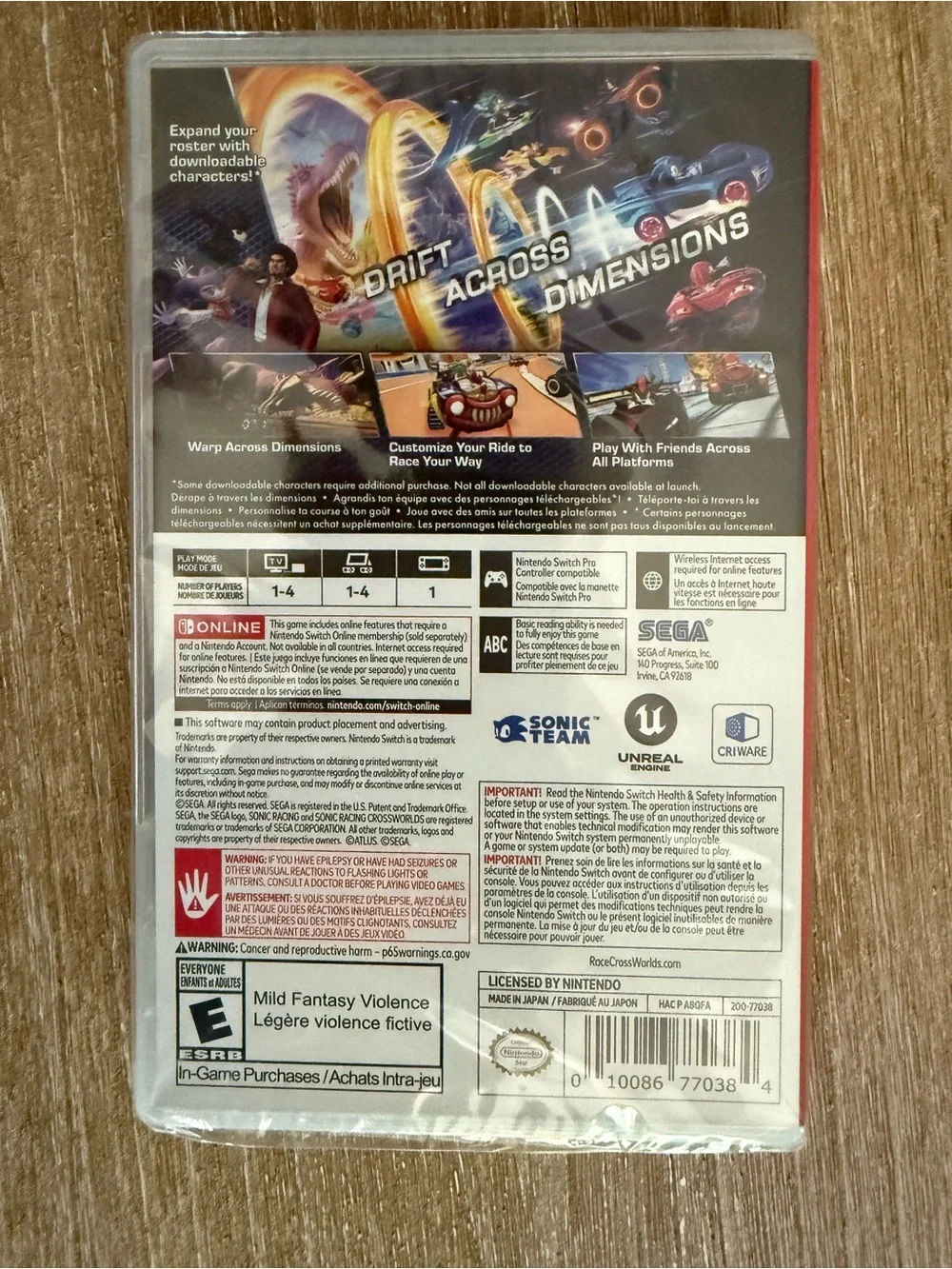Sonic Racing: CrossWorlds Launch Edition for Nintendo Switch video game NEW!